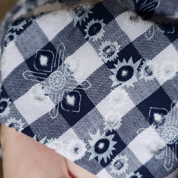 New Blue & White Gingham Midi Dress - Picture 12 of 12